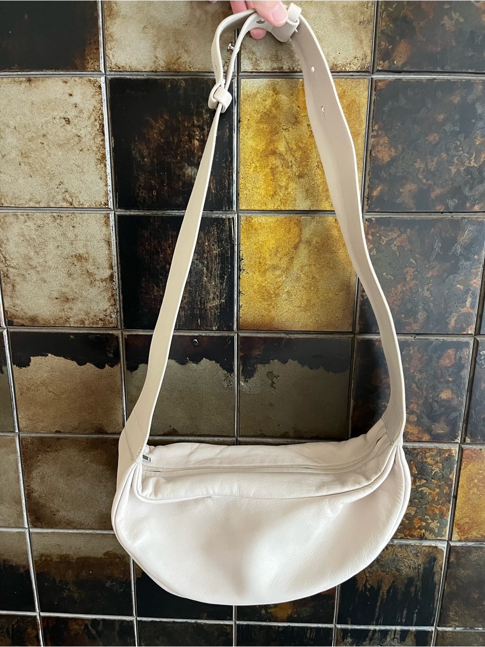 COS Cream White Leather Crossbody Bag Purse